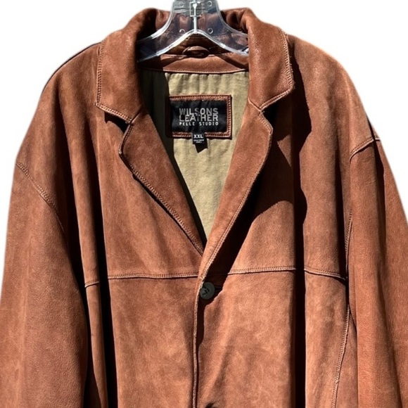 🌻VINTAGE Wilson's Leather x Pelle Studio HEAVYWEIGHT Brown Leather Jacket XXL - Picture 4 of 14